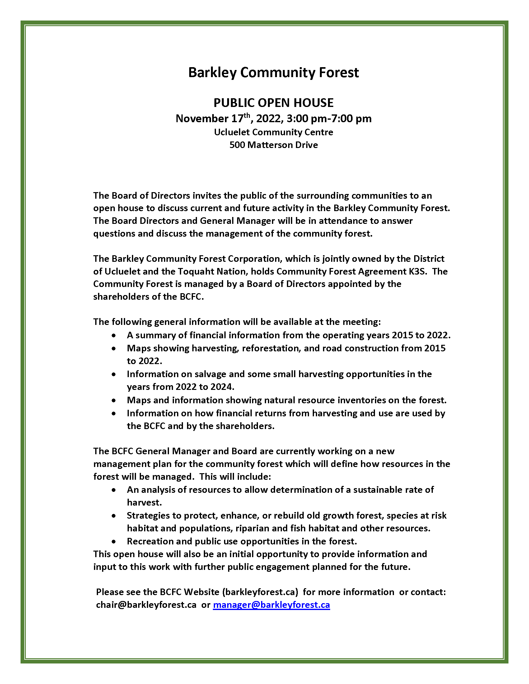 BCFC Open House 17 11 2022 General Ad